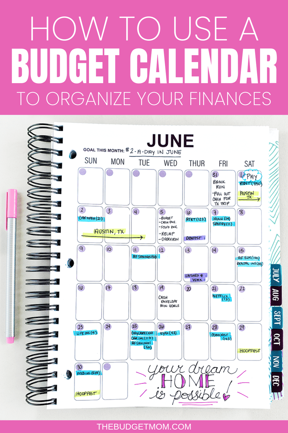 Plan Your Finances with a Simple Budget Calendar