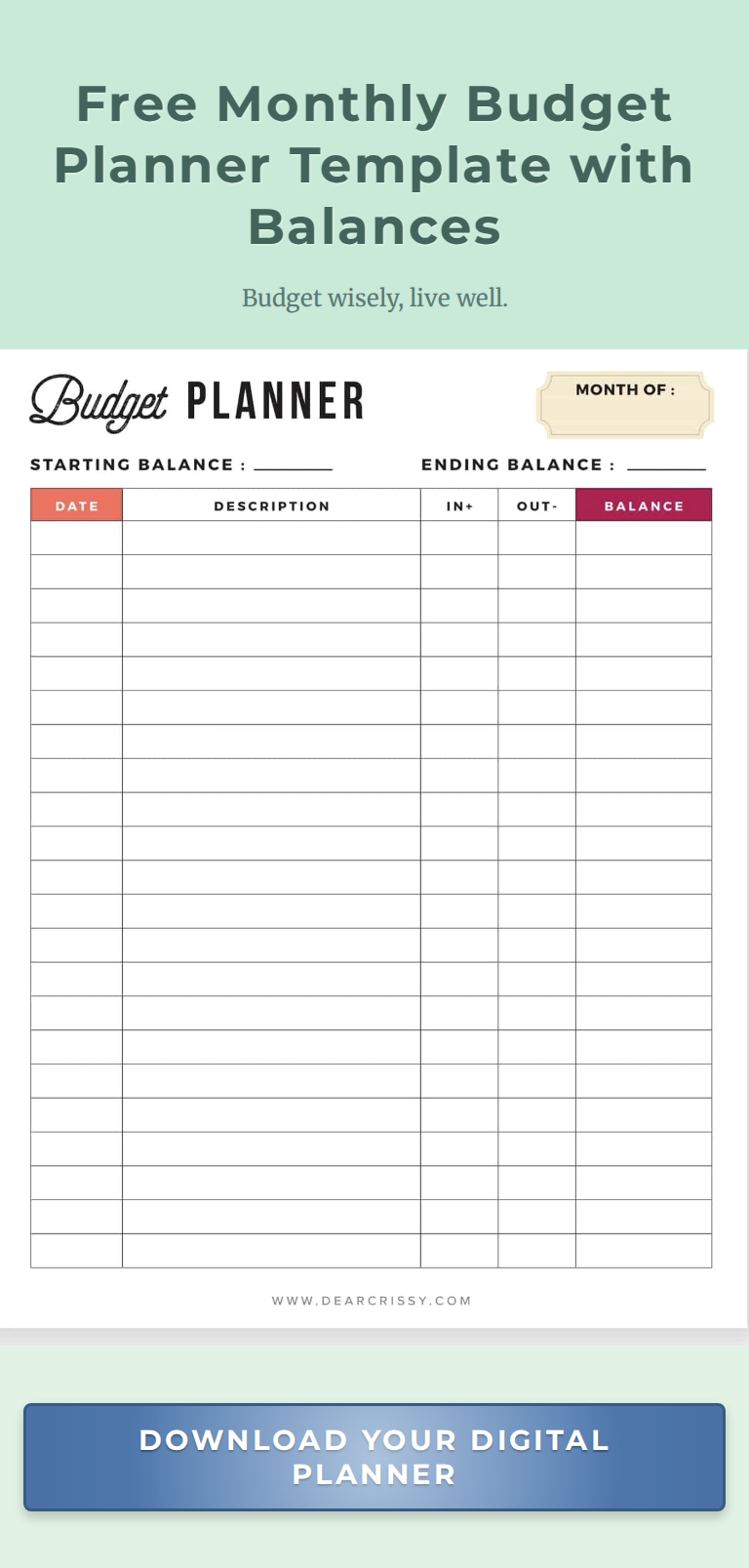 Master Your Finances with Our Free Budget Planner