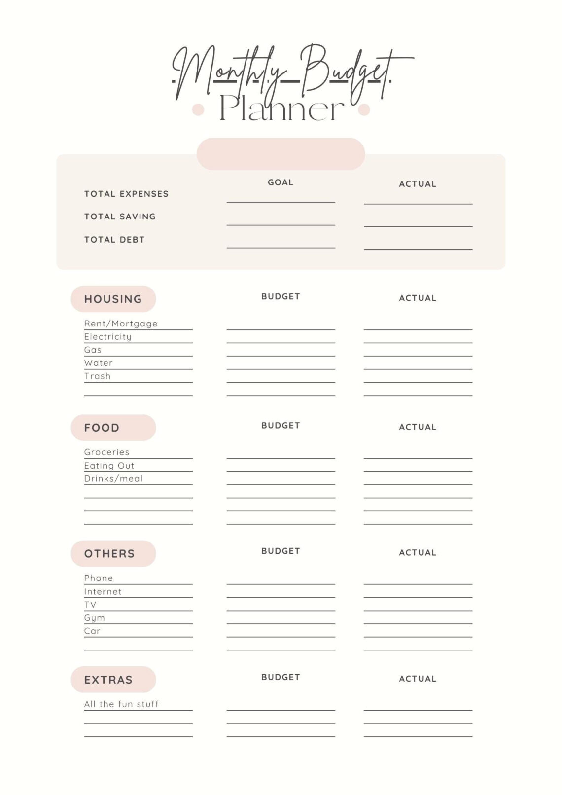 Master Your Finances: Free Monthly Budget Tracker