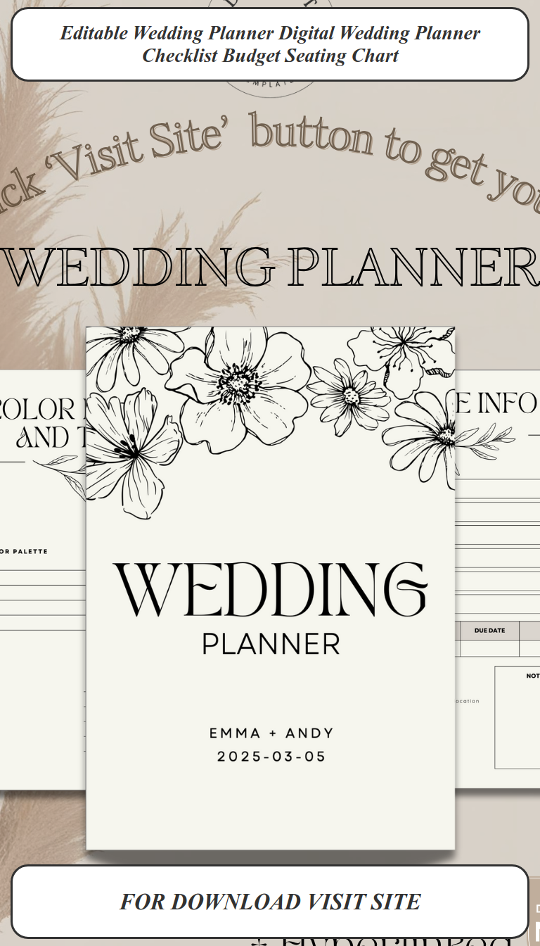 Wedding Planning Made Easy: Editable Digital Checklist