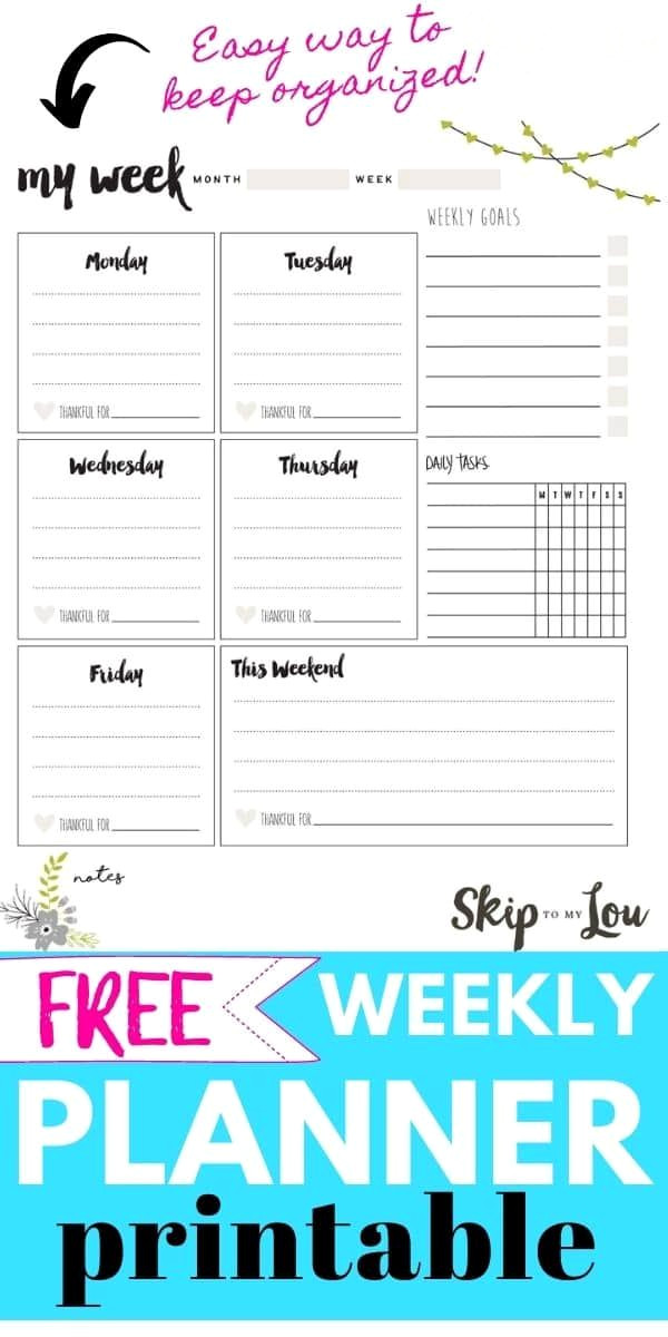 Get Your Week in Order with This Free Printable Planner