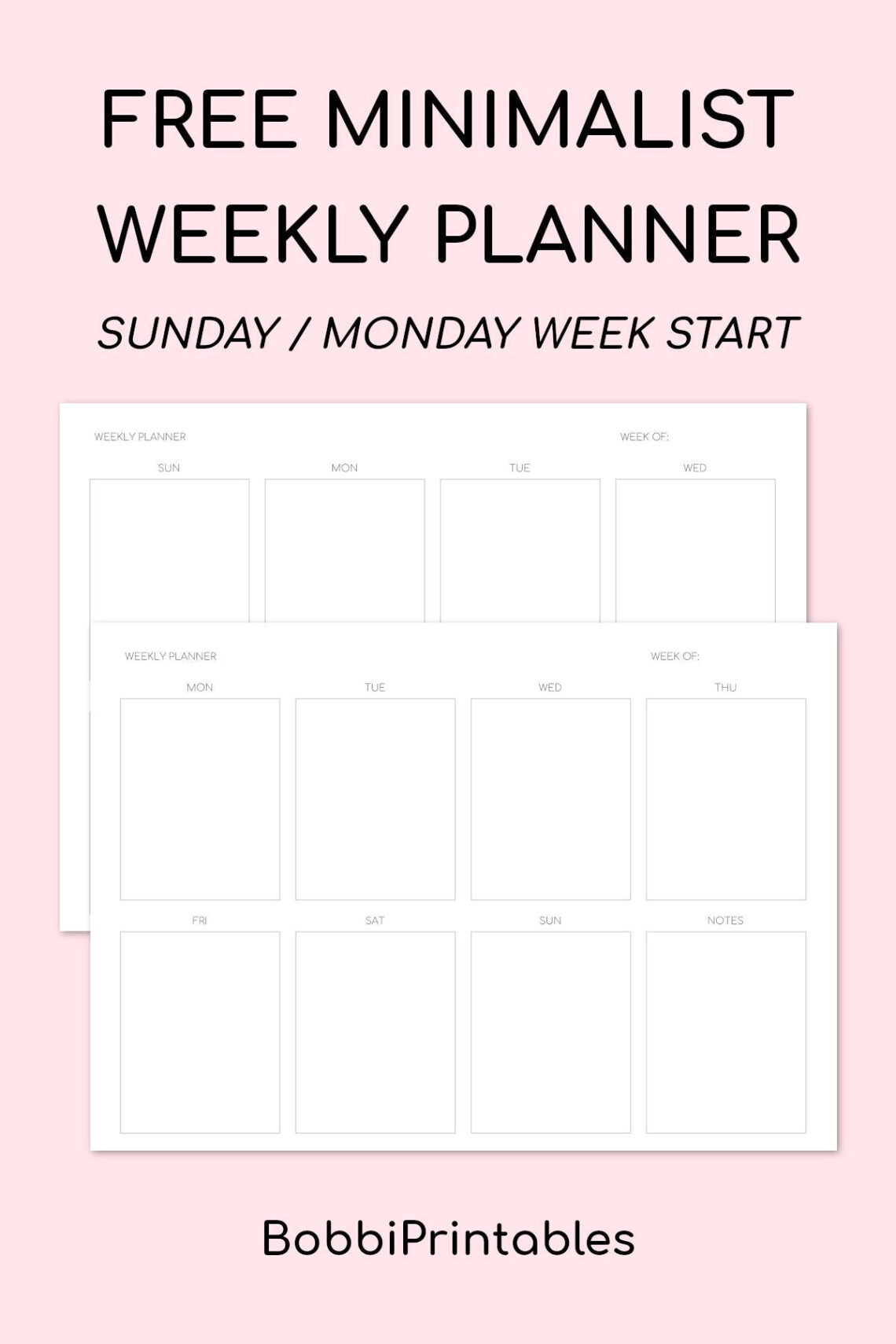 Transform Your Space: Minimalist Weekly Planner for Organized Living
