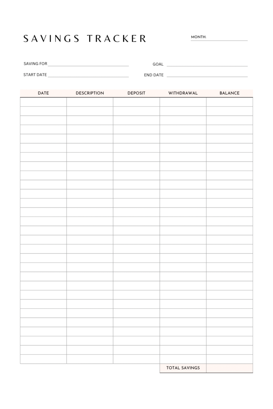 Track Your Money in Minutes with This Simple Savings Tracker!