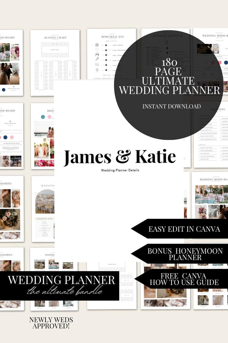 Wedding Planning Made Easy: 180-Page Canva Template Bundle
