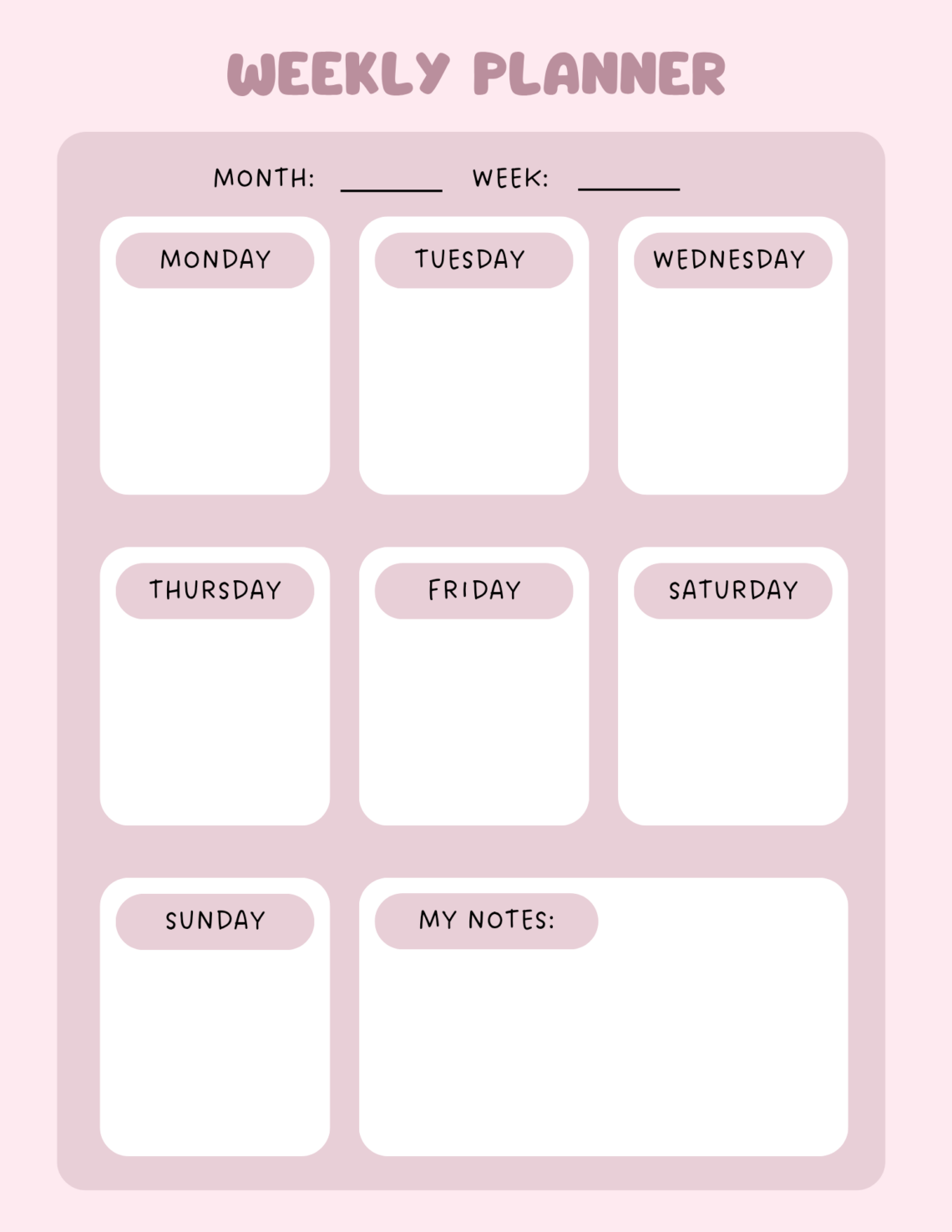 Free Weekly Planner: Get Your Week Done