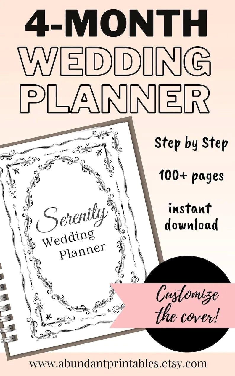 Plan Your Dream Wedding in Style: Vintage 4-Month printable Timeline