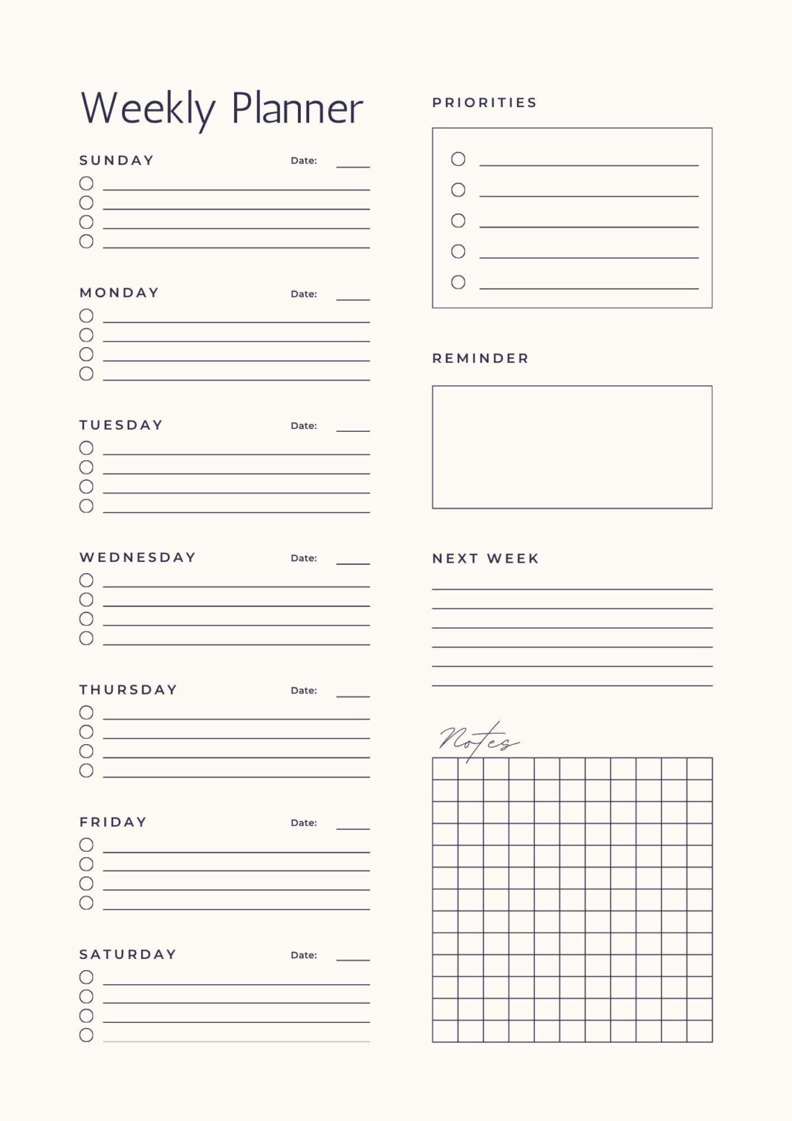 Transform Your Schedule with a Minimalist Weekly Planner