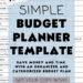 Simple Budget Planner: Get in Control