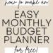 Simple & Free Budget Planner in Minutes
