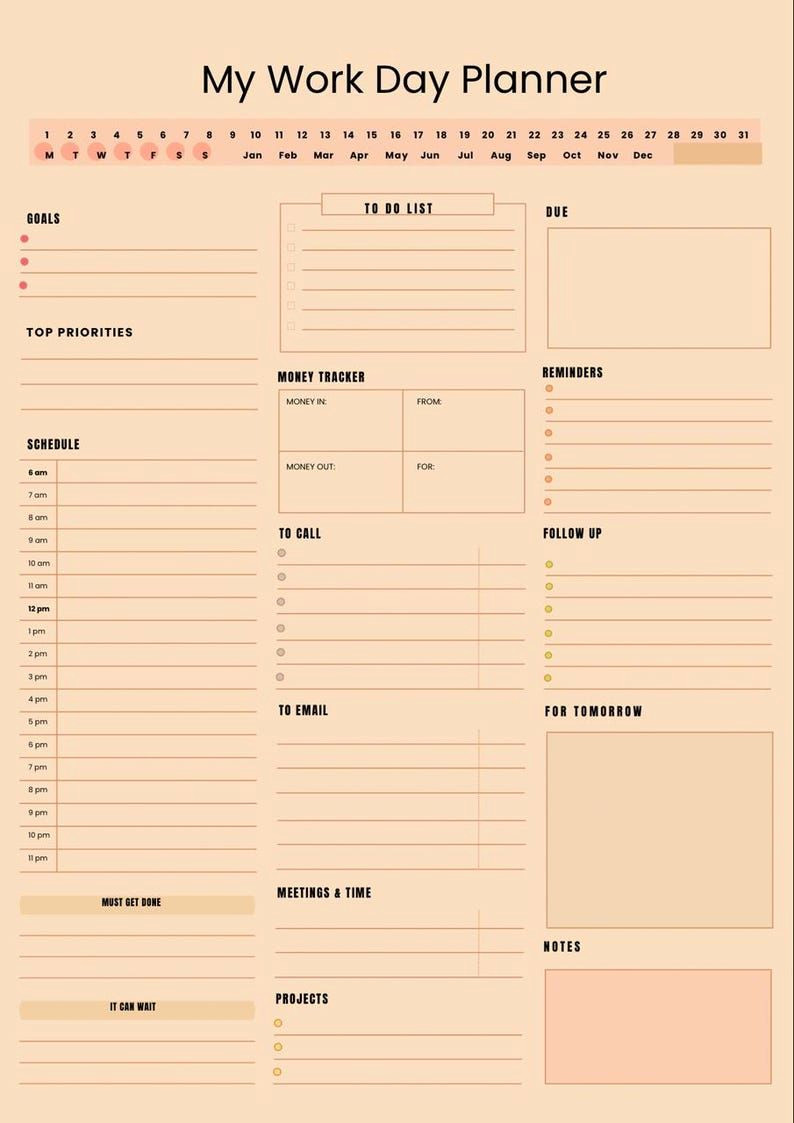 Boost Productivity with This Free Printable Work Planner