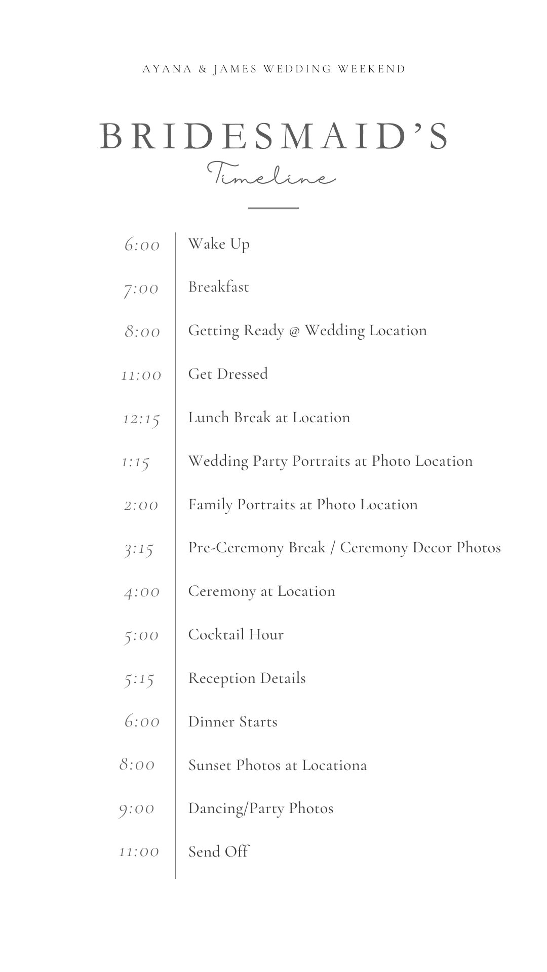 Plan a Stress-Free Wedding Day: Wedding Itinerary Ideas