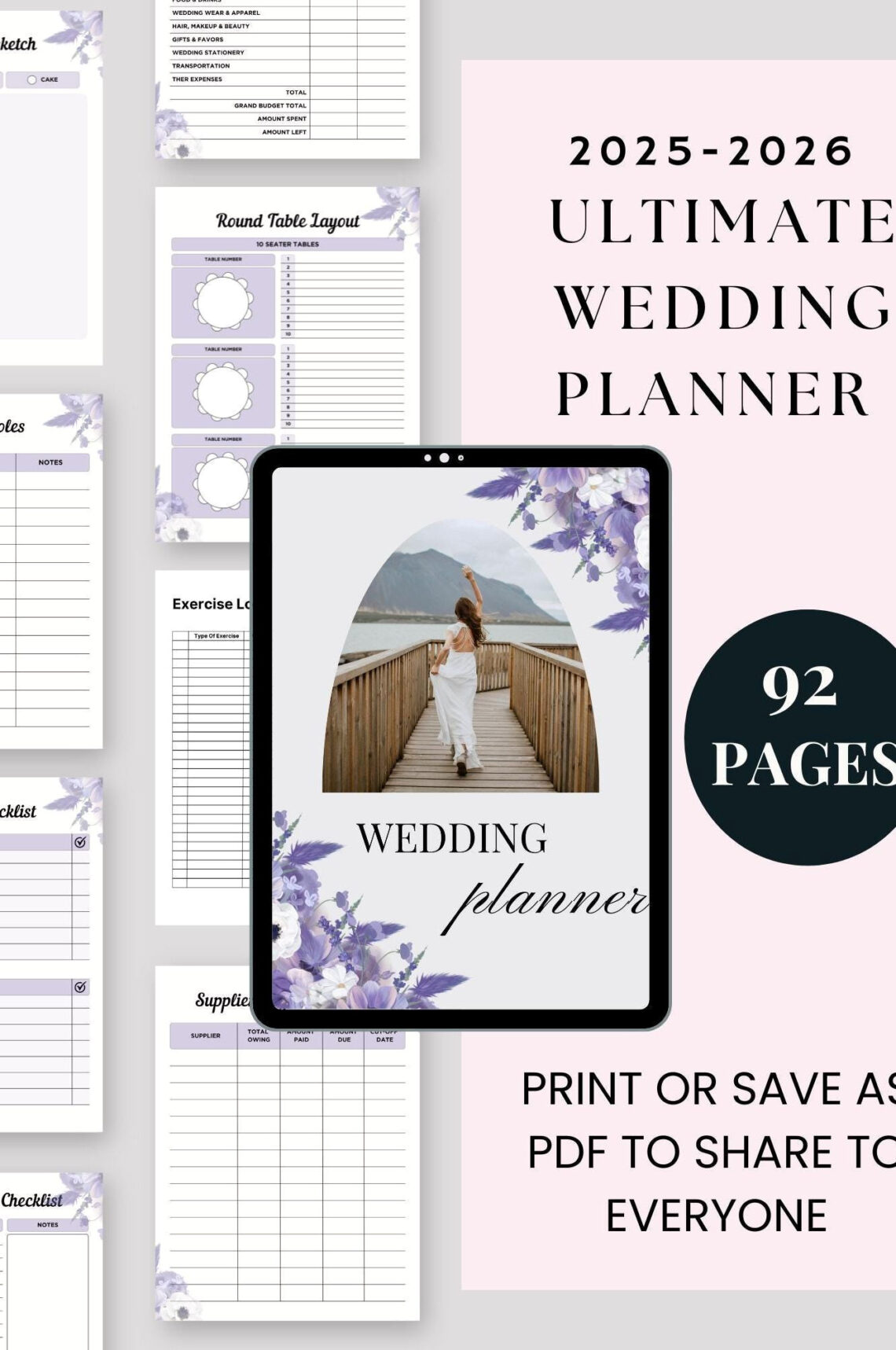 Plan Your Dream Wedding with Ease: 2025-2026 Printable Guide