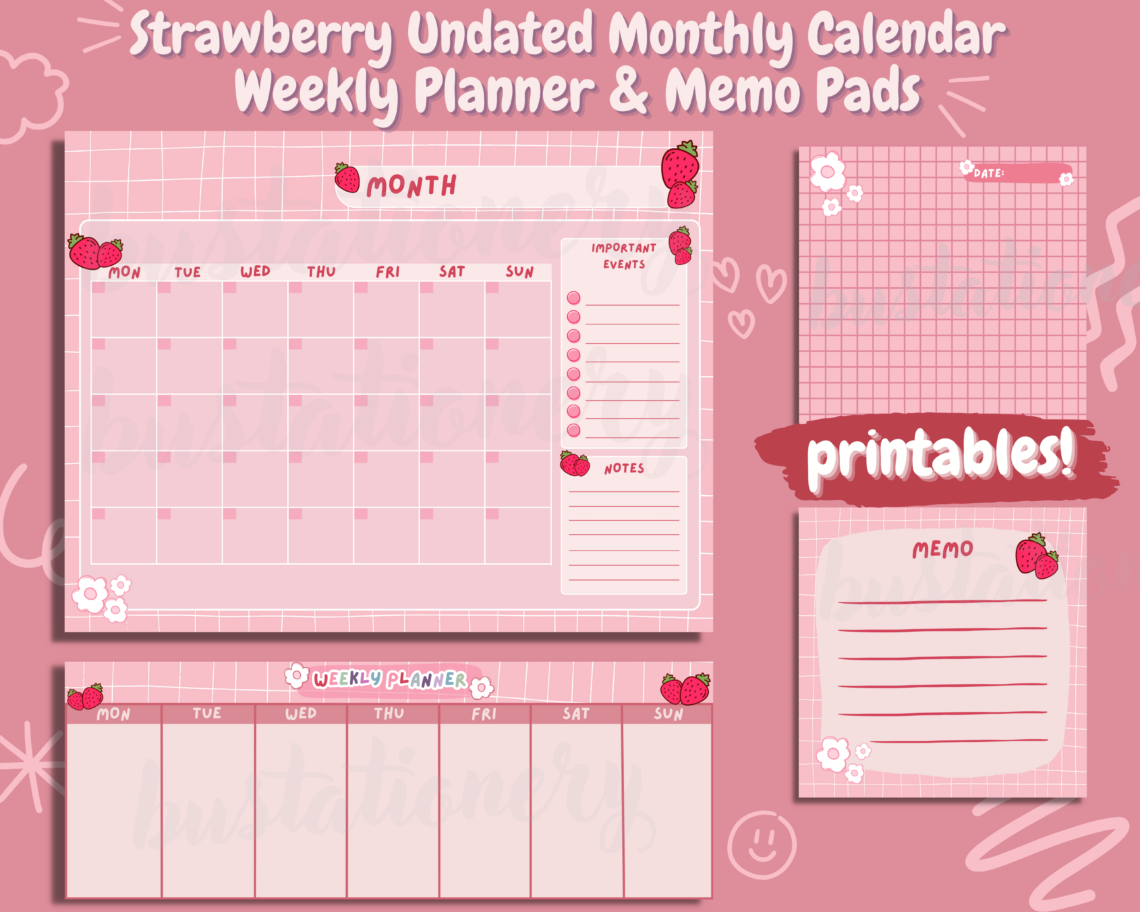 Cute Strawberry Planner & Organizer