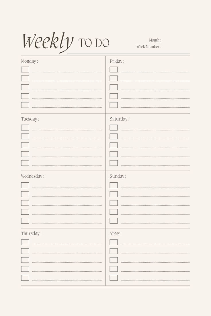 Simplify Your Week: A Minimalist Planner Template