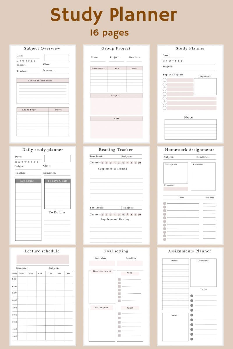 Ace Your Grades: Free Student Planner Templates