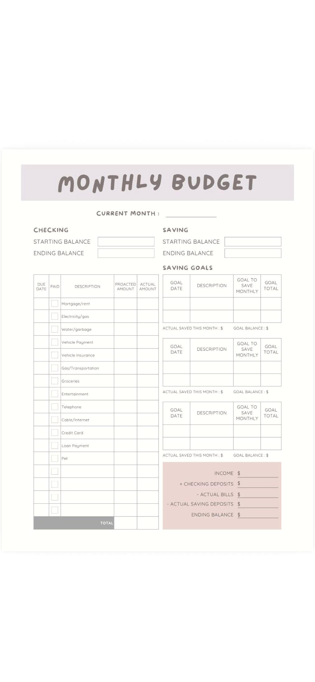 Take Control of Your Finances with Our Printable Budget Tracker