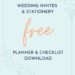 Plan Perfection: Free Wedding Stationery Checklist