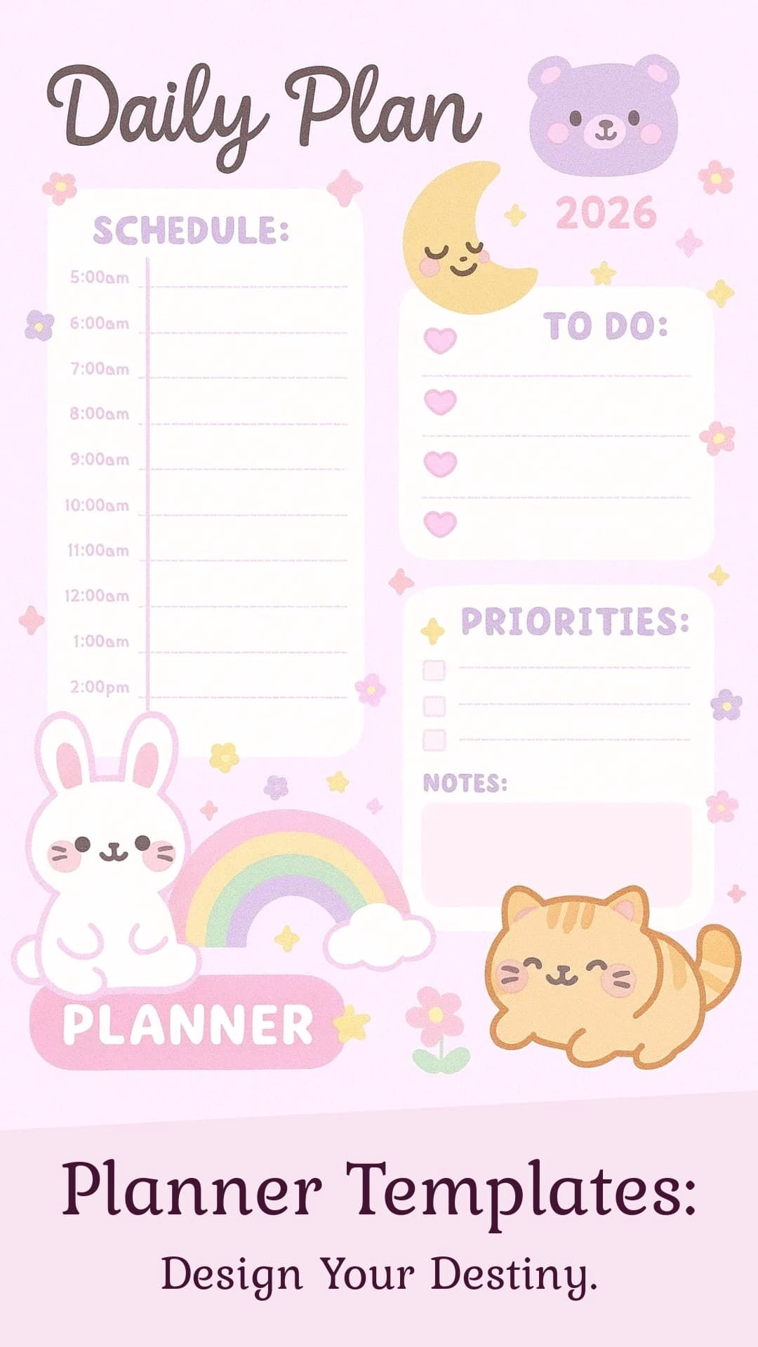 Unleash Your Dreams: A Cute Daily Planner to Transform Your Life