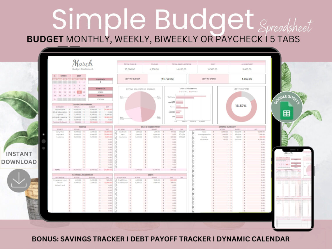 Easy Budgeting in 3 Simple Spreadsheets