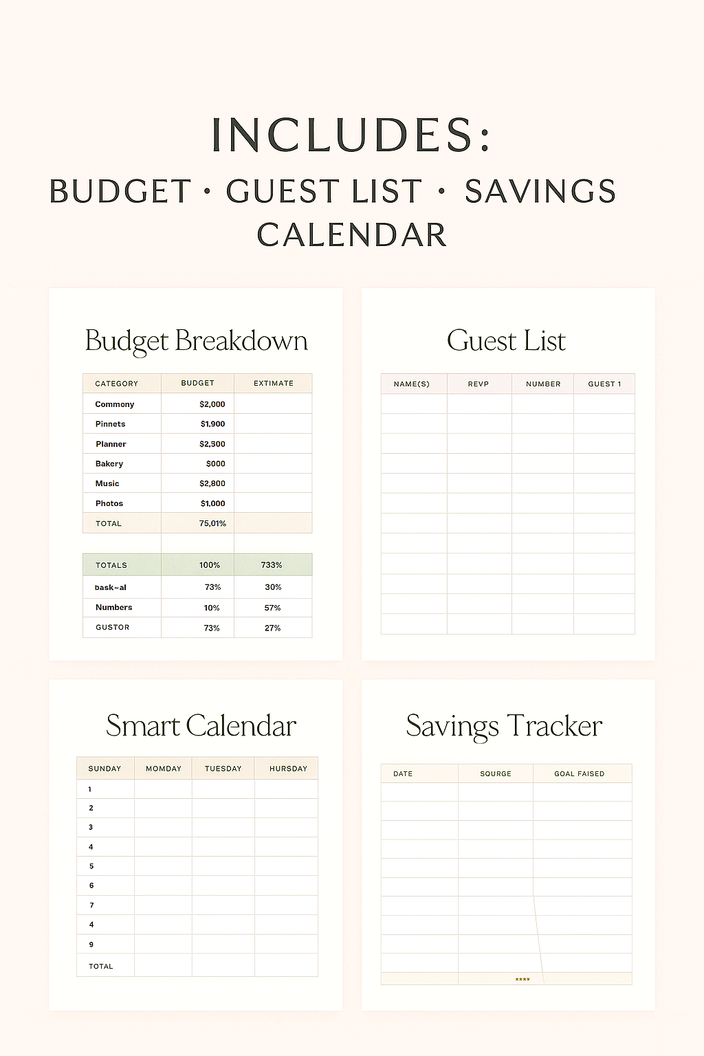 Plan Your Dream Wedding in Minutes: Free Wedding Planner Templates