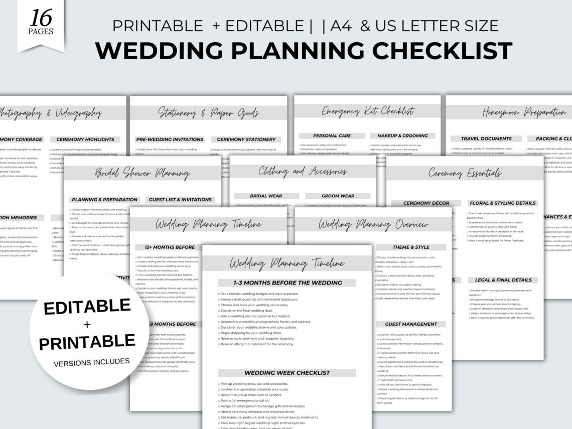 Plan Your Dream Wedding with This 16-Page Checklist