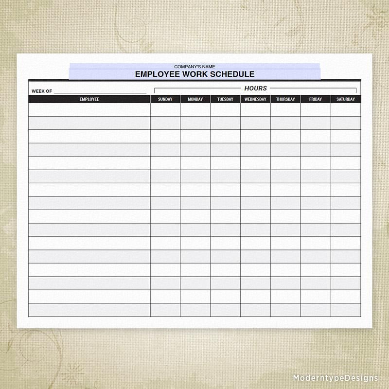 Create Your Own Customizable Work Schedule Template