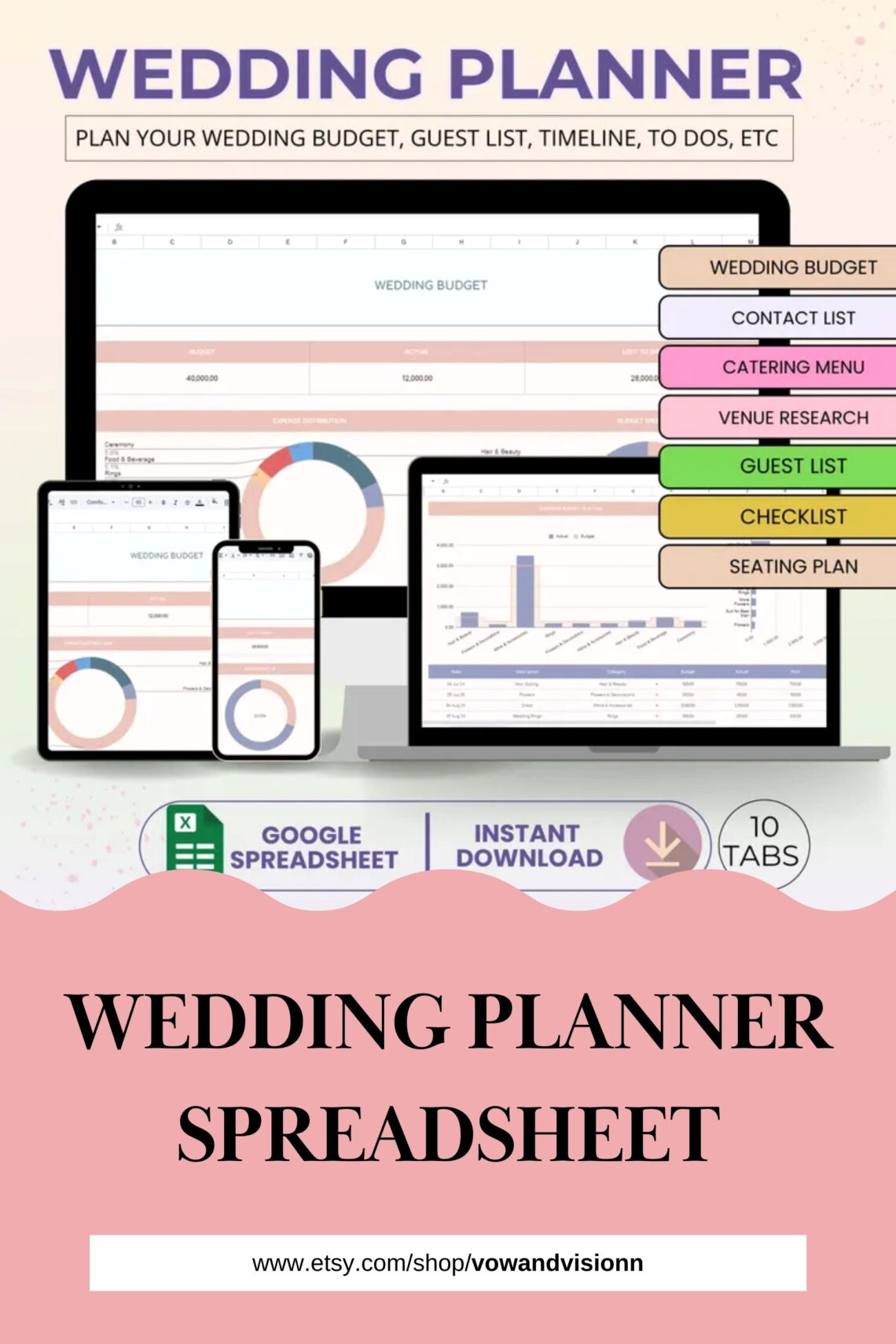 Simple Wedding Budget Planner: Track Costs, Manage Guests & Stay Organized