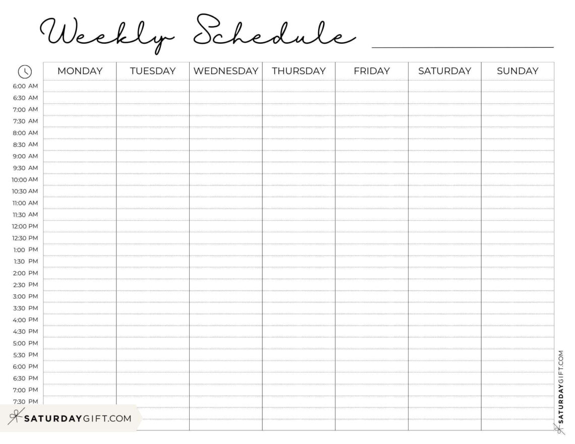 Free Weekly Planners: 39 Cute & Printable Calendars