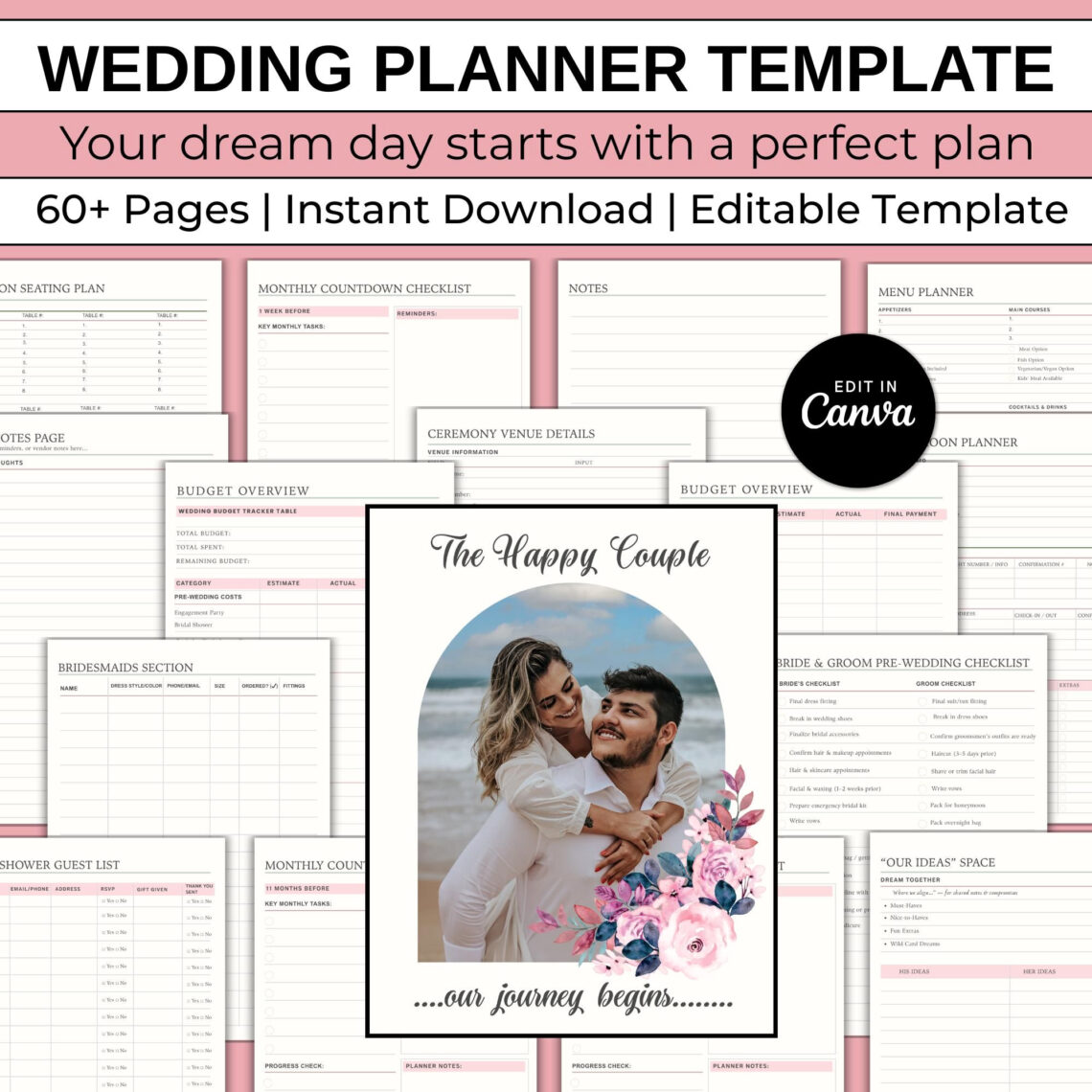 60+ Page Free Wedding Planner Template: Print & Organize Your Dream Day