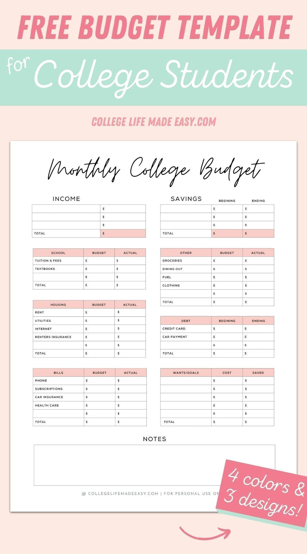 Save Money, Organize Your Degree: College Student Budget Planner