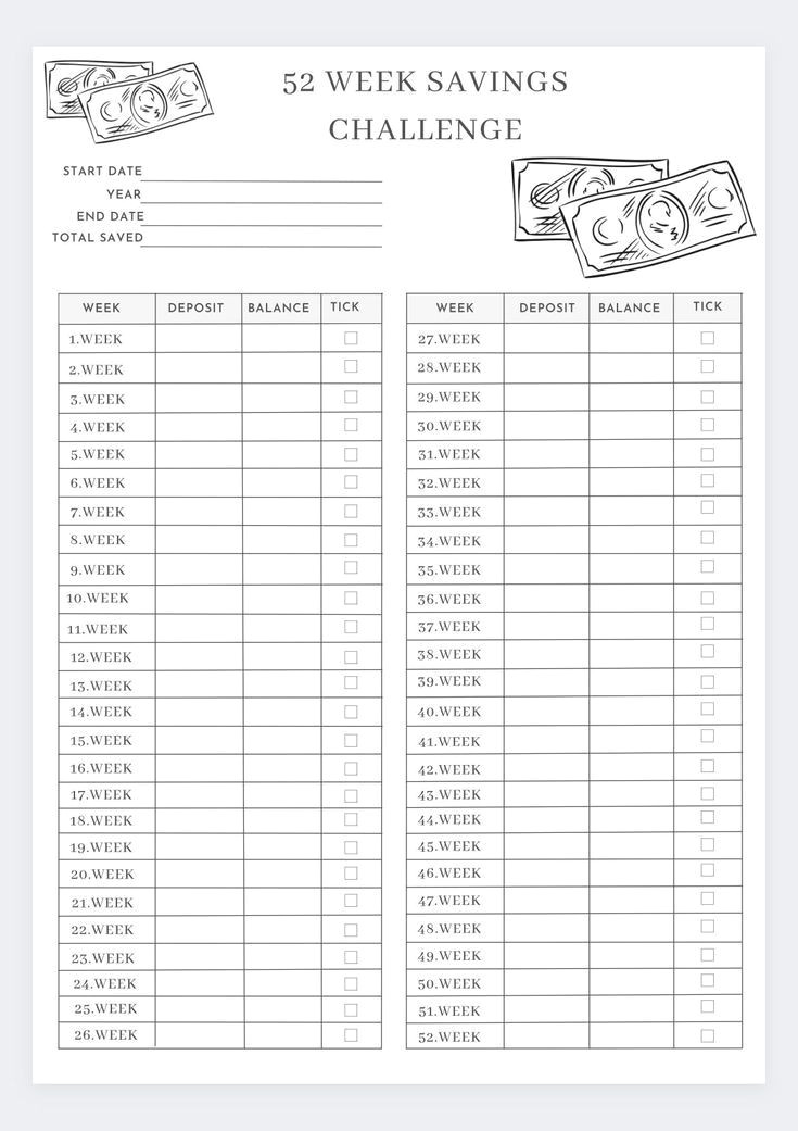 Slam 52-Week Savings Challenge in 1 Simple Binder