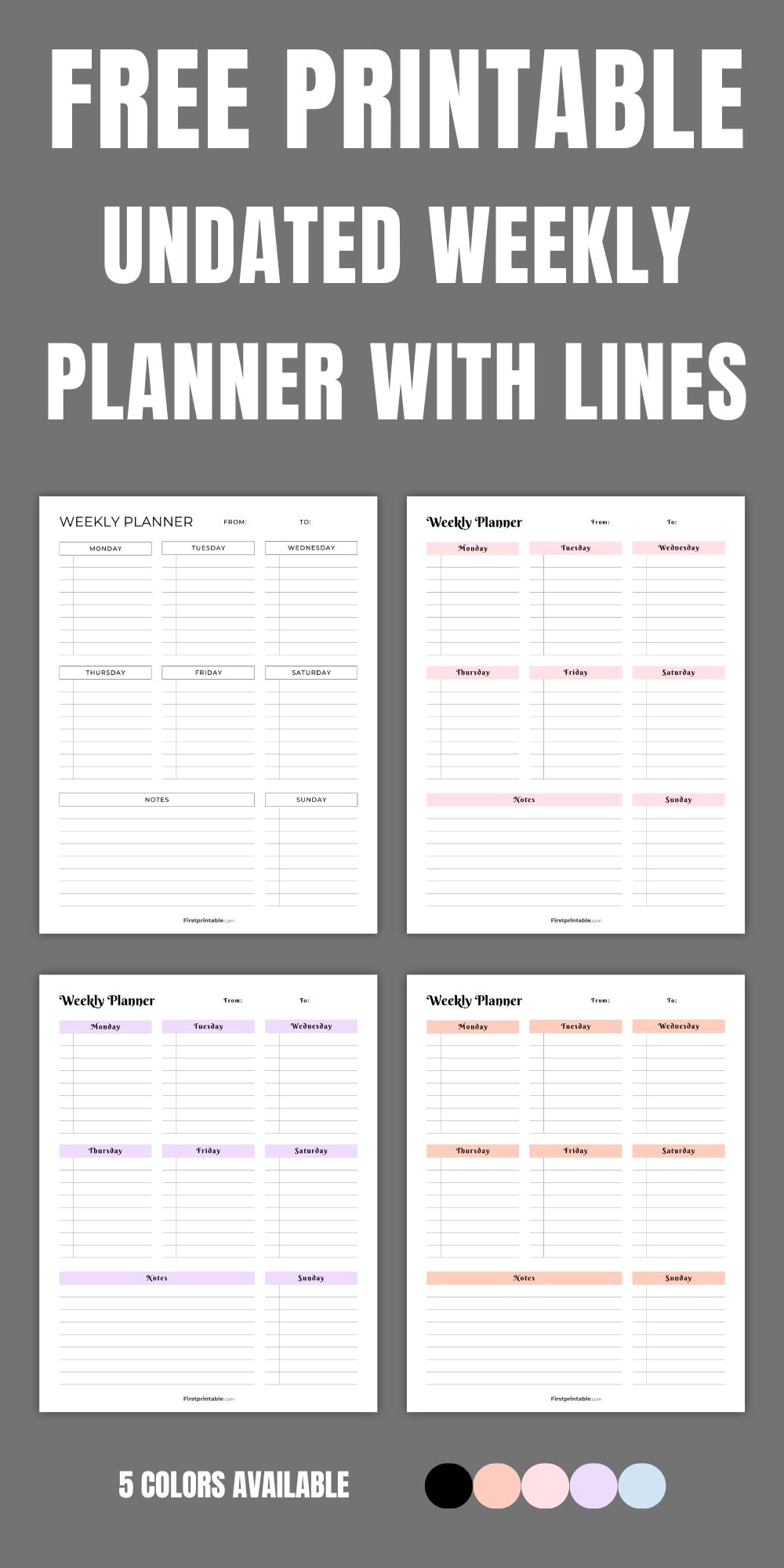 Transform Your Week with Our FREE Undated Calendars
