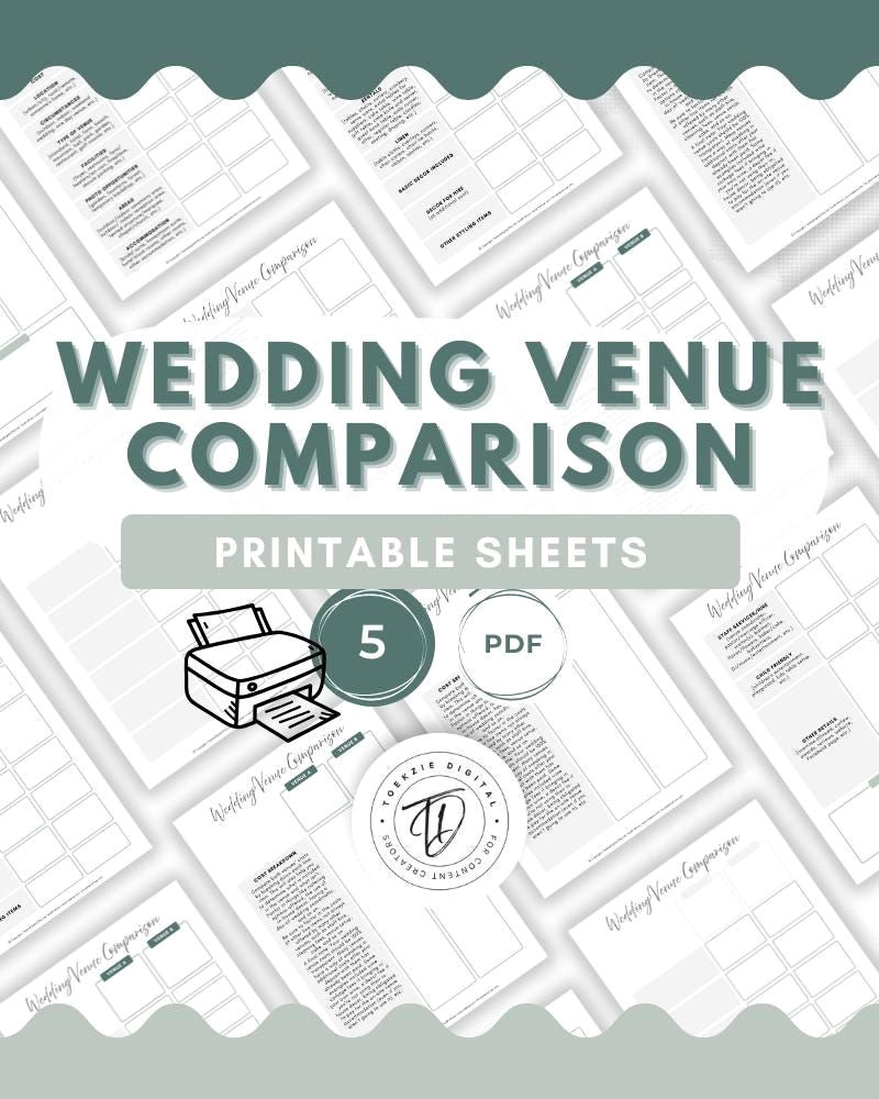 Plan Your Dream Wedding with This Free 5-Sheet Venue Comparator