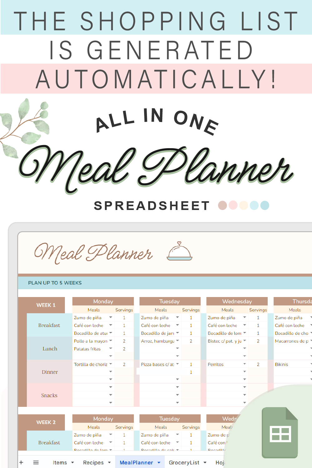 Meal Planning Made Easy: 5-Week Plan & Grocery List in Minutes