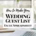 Create the Perfect Wedding Guest List: Excel Spreadsheet Hacks
