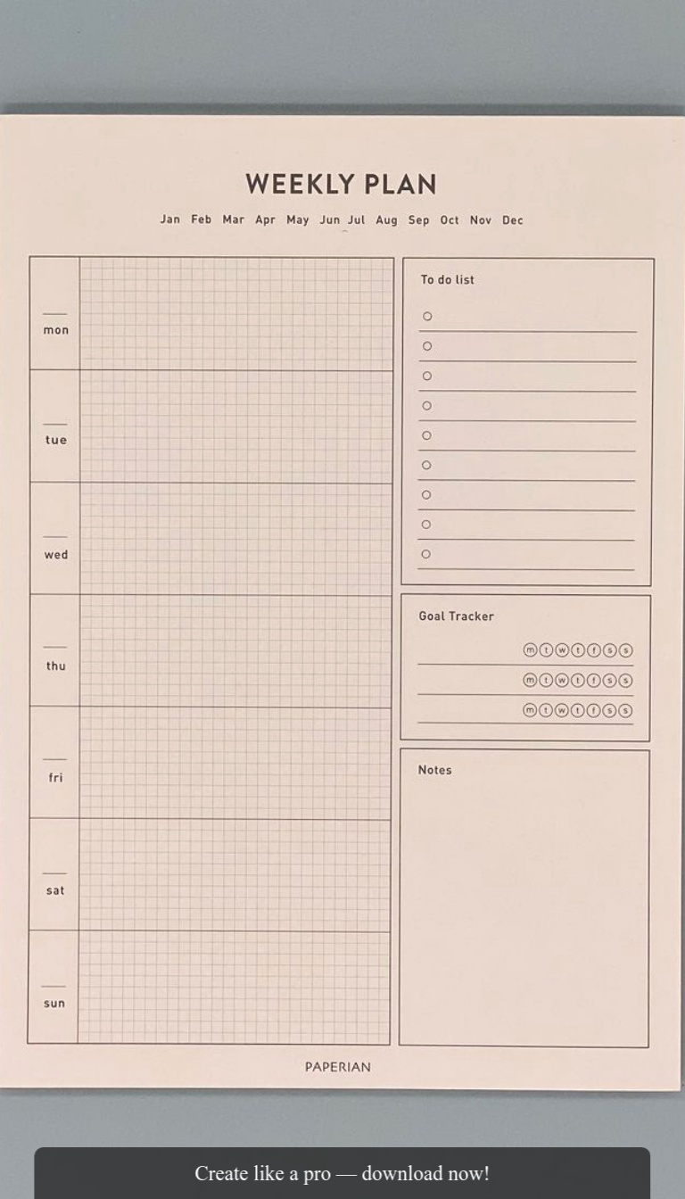 Plan Your Week in Style with Our Minimalist Planner Template