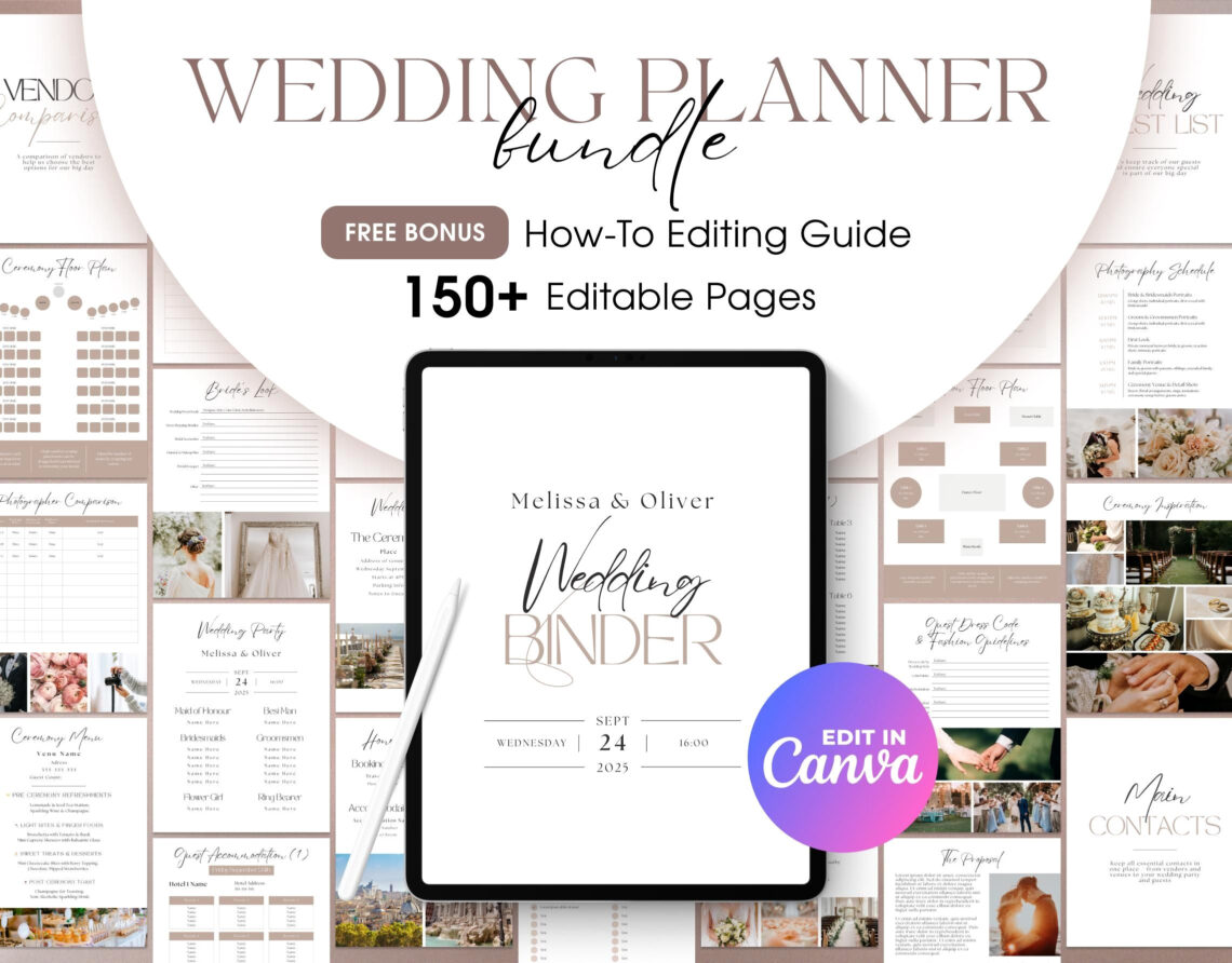 Edit & Print Your Dream Wedding: Free Digital Binder Template