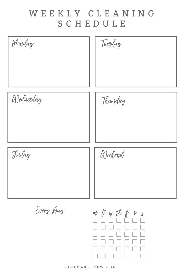 Get Your Home Spotless with Our Free Weekly Cleaning Schedule