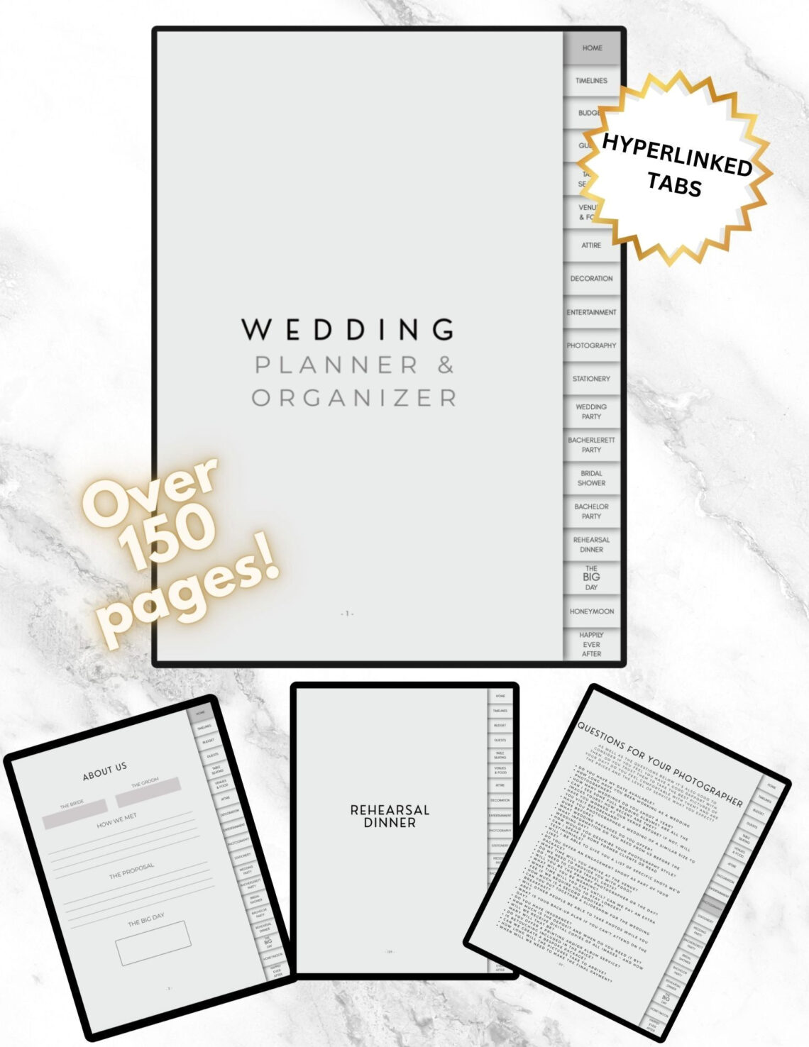 50+-Page Minimalist Wedding Planner
