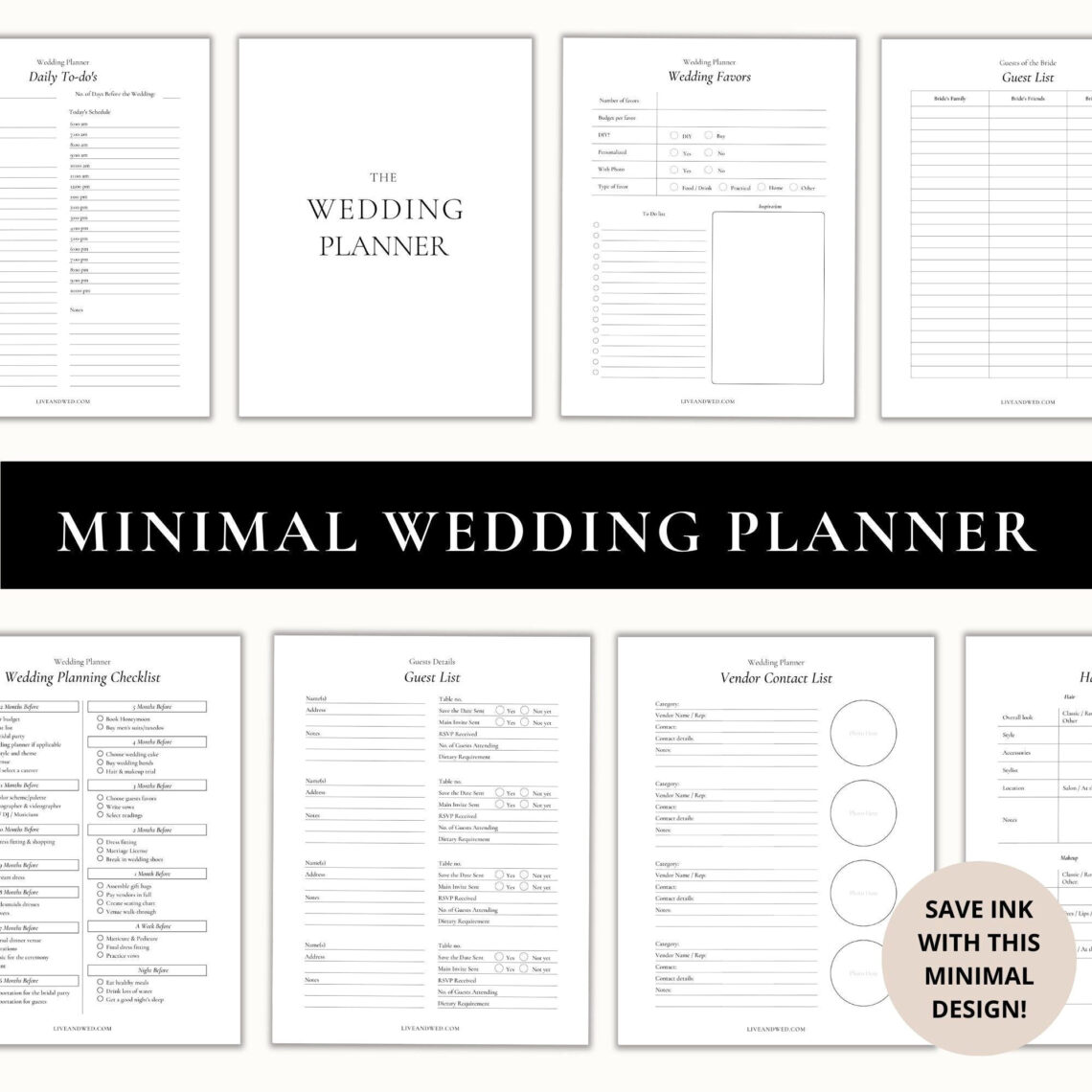Plan Your Dream Wedding with Ease: Minimalist Checklist Printable