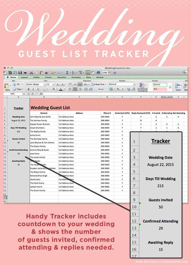 Plan Your Dream Wedding with Our Free Guest List Tracker
