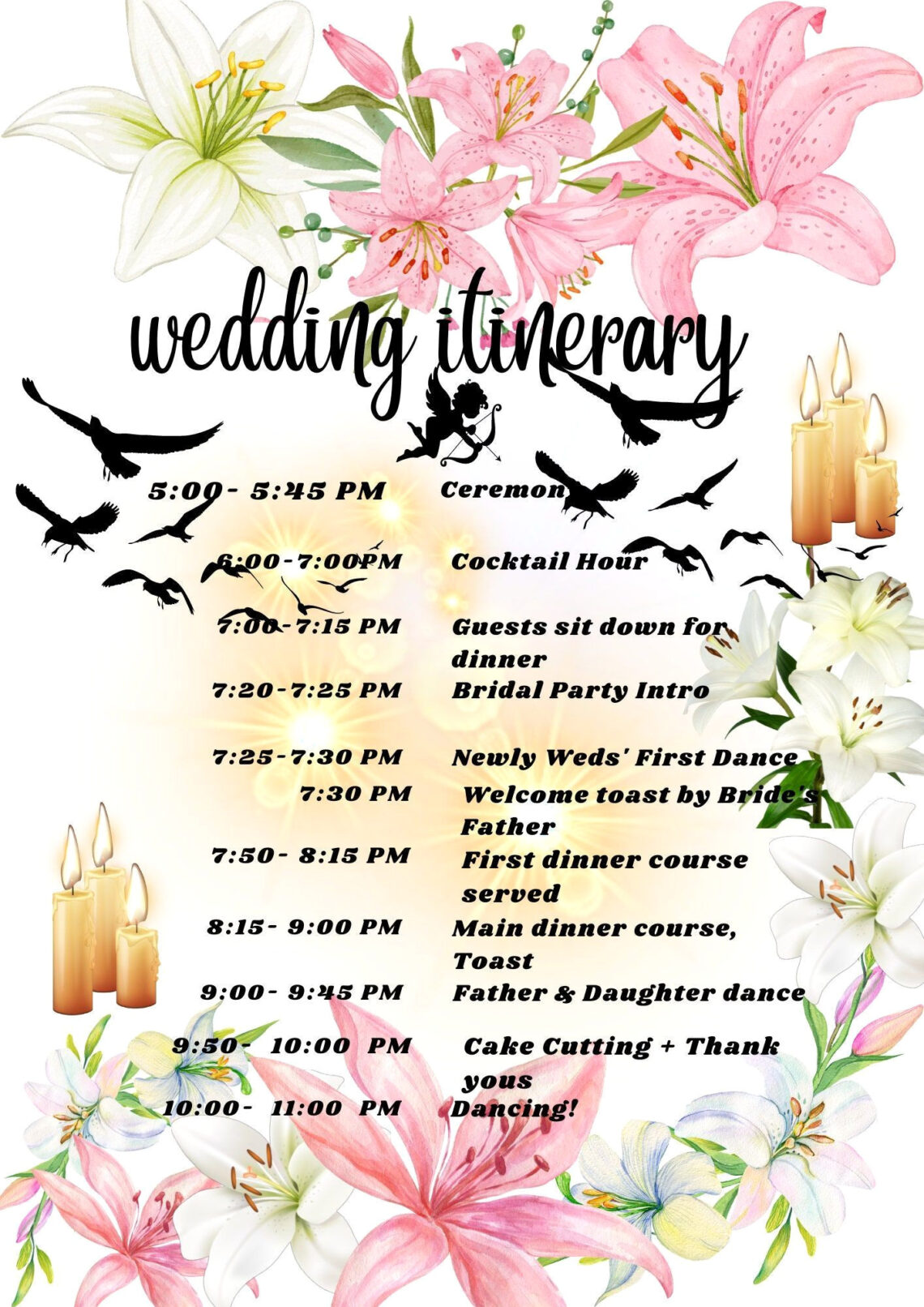 Plan Your Dream Wedding in Style with Our Elegant Itinerary Template