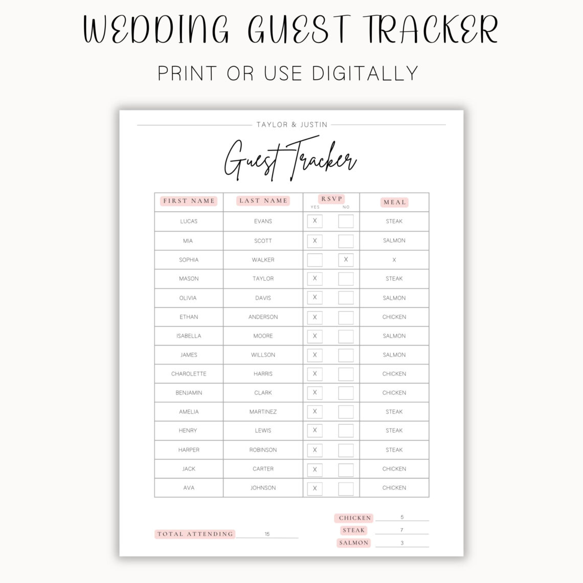 Plan Your Dream Wedding: Ultimate Guest List Tracker & Checklist