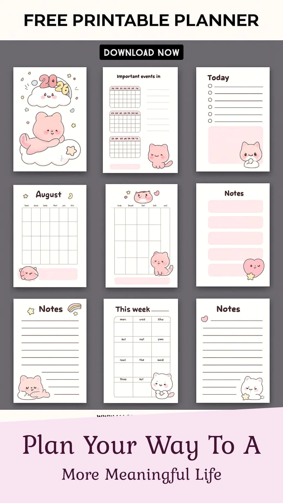 Pink Daily Planner Organizes Your Life