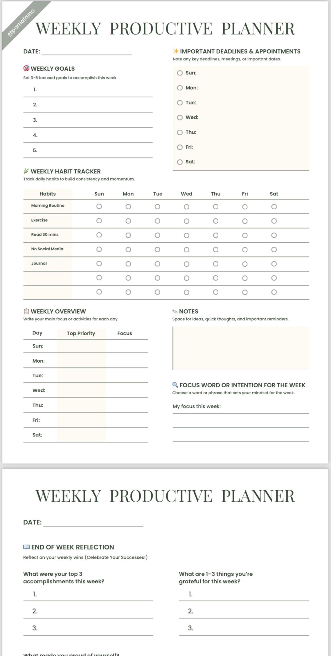 Transform Your Productivity: Elegant Undated Planner PDF