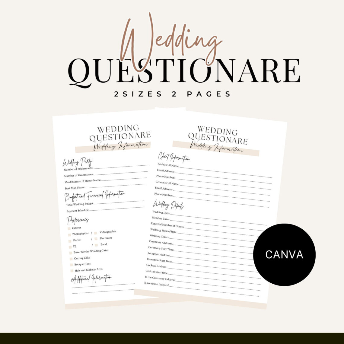 Plan Your Dream Wedding with Ease: Free Wedding Planner Questionnaire & Welcome Letter Template