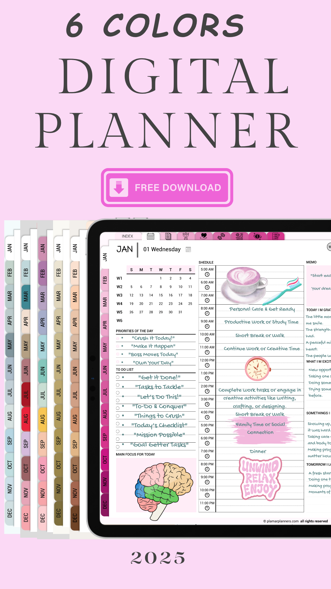 Boost Productivity in 2025: Free Digital Planner Stickers Inside