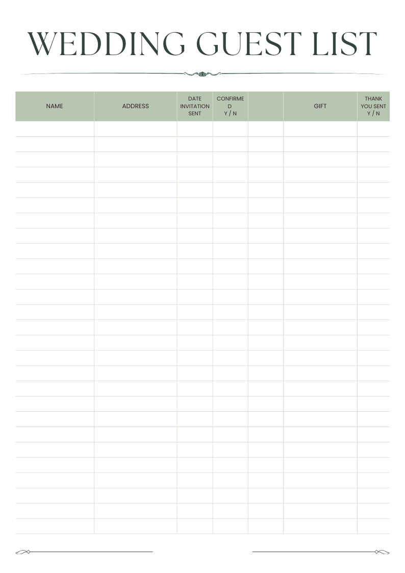 Plan a Stress-Free Wedding: Free Guest List Templates and Binder