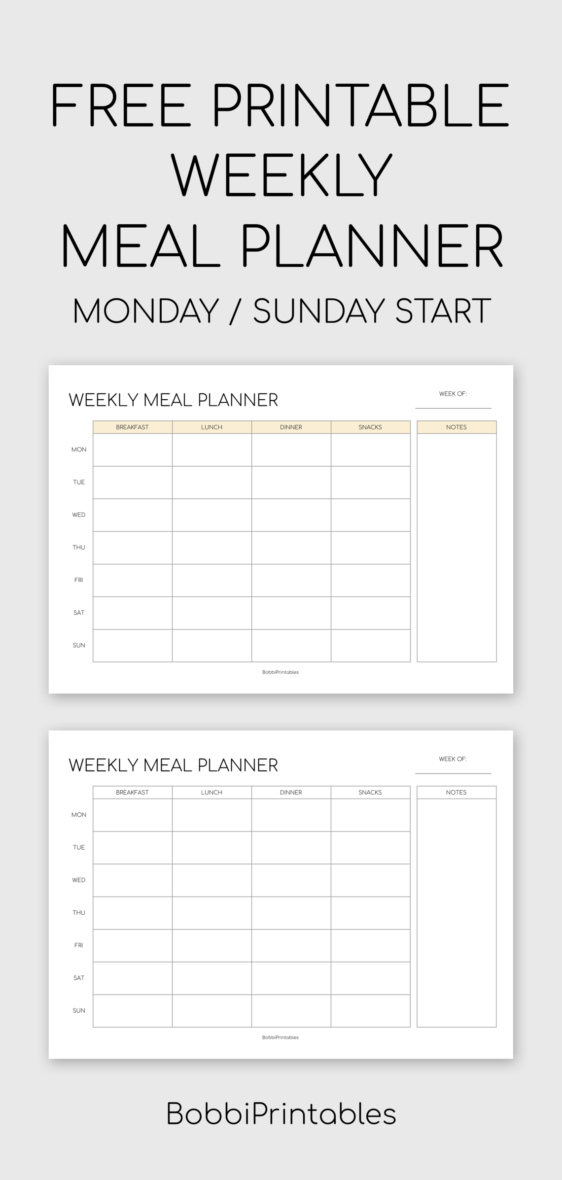 Plan Your Meals in Minutes with This Easy Printable