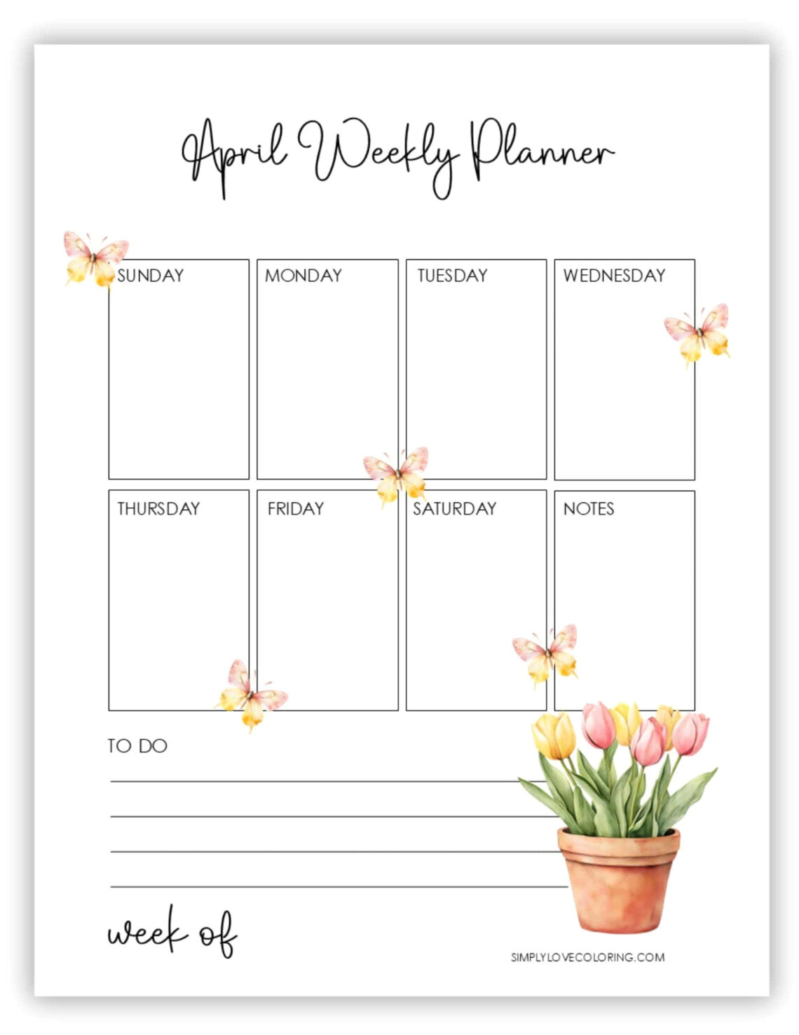 Download Free April Planners